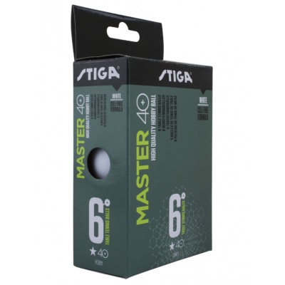 Теннисные мячи Stiga Master ABS 1-звезда 6 шт (белый)