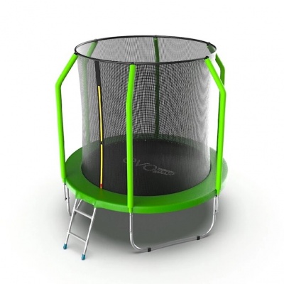 Батут с внутренней сеткой и лестницей Evo Jump Cosmo 6ft Green