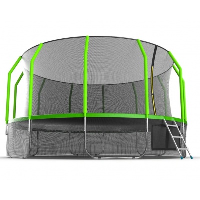 Батут с внутренней сеткой и лестницей Evo Jump Cosmo 16ft Lower net Green