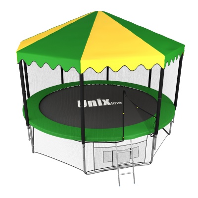 Батут с крышей и внешней сеткой UNIX line 10 ft outside