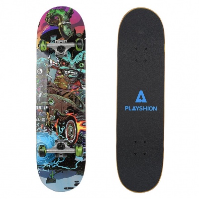 Скейтборд Playshion Crazy 32.25" х 8,5" голубой