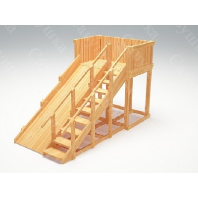 Зимняя деревянная игровая горка Савушка Зима wood-3 СЗw-3