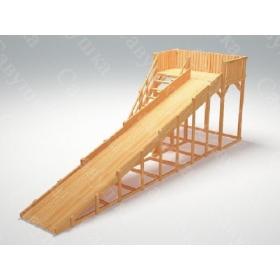 Зимняя деревянная игровая горка Савушка Зима wood-6 СЗw-6