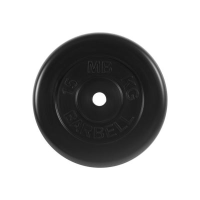 Диск обрезиненный чёрный MB Barbell KU044/15
