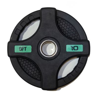 Диск обрезиненный с двумя хватами Original FitTools FT-2HGP-10 черный