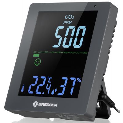 Гигрометр с датчиком CO2 Bresser Air Quality Smile серый