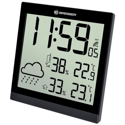 Метеостанция-часы Bresser TemeoTrend JC LCD черная