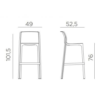 Стул пластиковый барный Nardi Net Stool