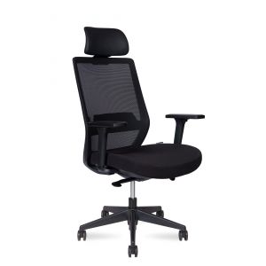 Кресло офисное Norden Mono black (черный пластик / черная ткань)
