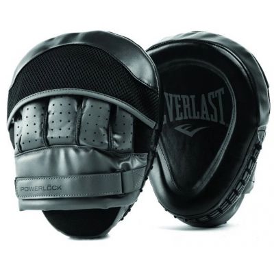 Лапы тренировочные Everlast Powerlock черный/серый