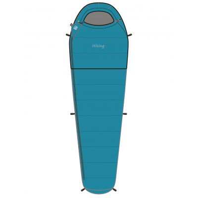 Спальный мешок пух BASK HIKING V2 XL LEFT синий свтл/серый
