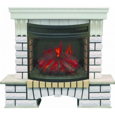 Электрокамин пристенный Real Flame Country WT с очагом Firefield 25 S IR
