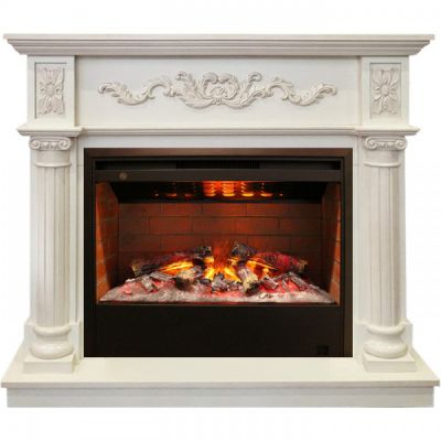 Высокотехнологичный электрокамин Real Flame Silvia 26 WT с очагом 3D Helios 26