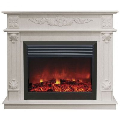 Элегантный портал с резным рисунком Real Flame Philadelphia 25,5/26 WT с очагом Moonblaze