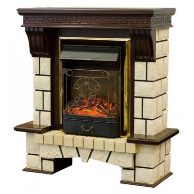 Каминокомплект с звуковым эффектом Real Flame Stone с очагом Fobos/Majestic
