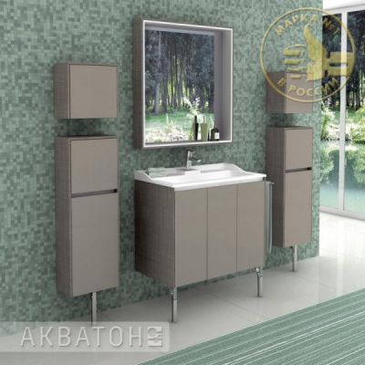 Тумба-умывальник Акватон Фабиа 80 (латте) с раковиной