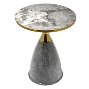 Кофейный столик BRADEX HOME Secret диам.45см x 54см, серый мрамор, металл, керамика