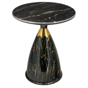 Кофейный столик BRADEX HOME Secret диам.45см x 54см, чёрный мрамор, металл, керамика