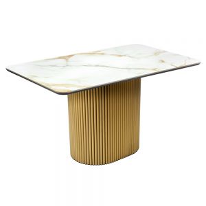Стол BRADEX HOME Festa, керамогранит Calacatte gold (глянец), золото