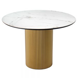 Стол BRADEX HOME Aura D110, керамогранит Ravena Natural (матовый), золото