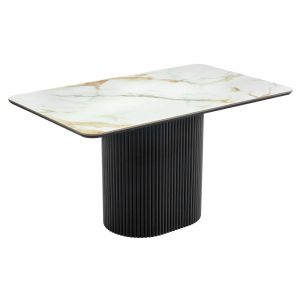 Стол BRADEX HOME Festa, керамогранит Calacatte gold (глянец), черный