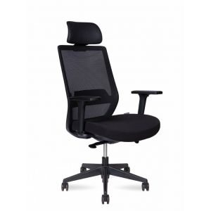 Кресло офисное Norden Mono black chrom, черная сетка, ткань